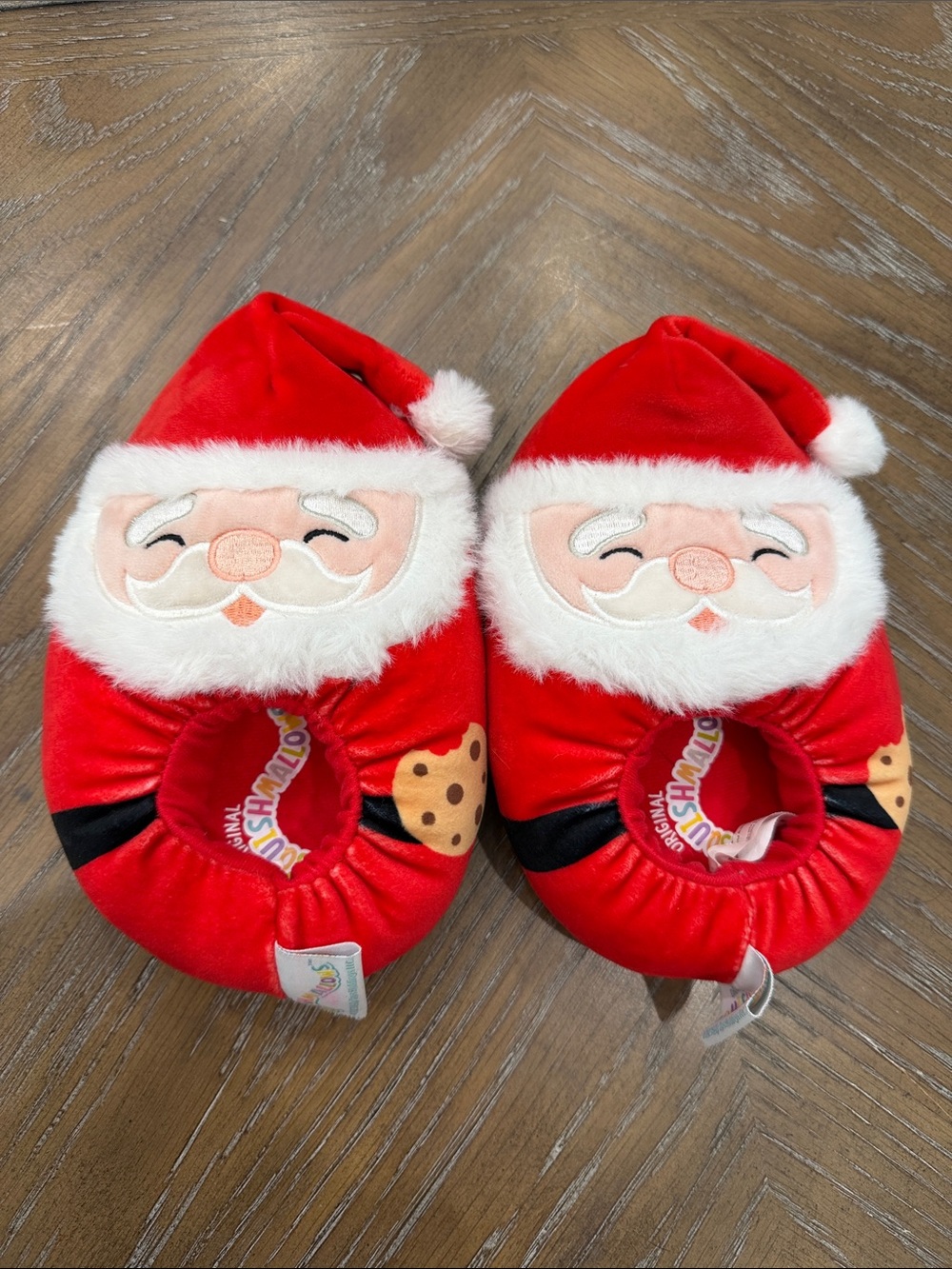 Squishmallows Red Santa Plush Kids Slip-On Slippers